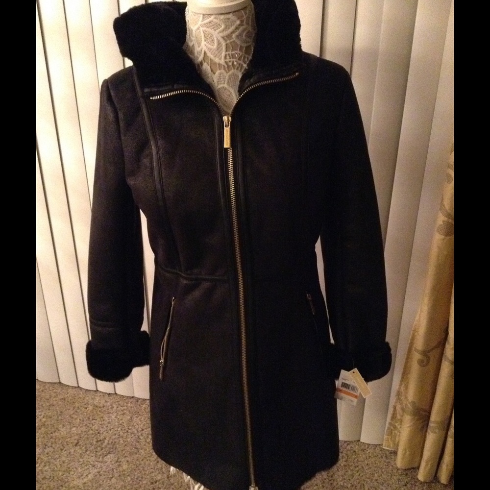 Michael Kors faux shearling coat lined faux fur